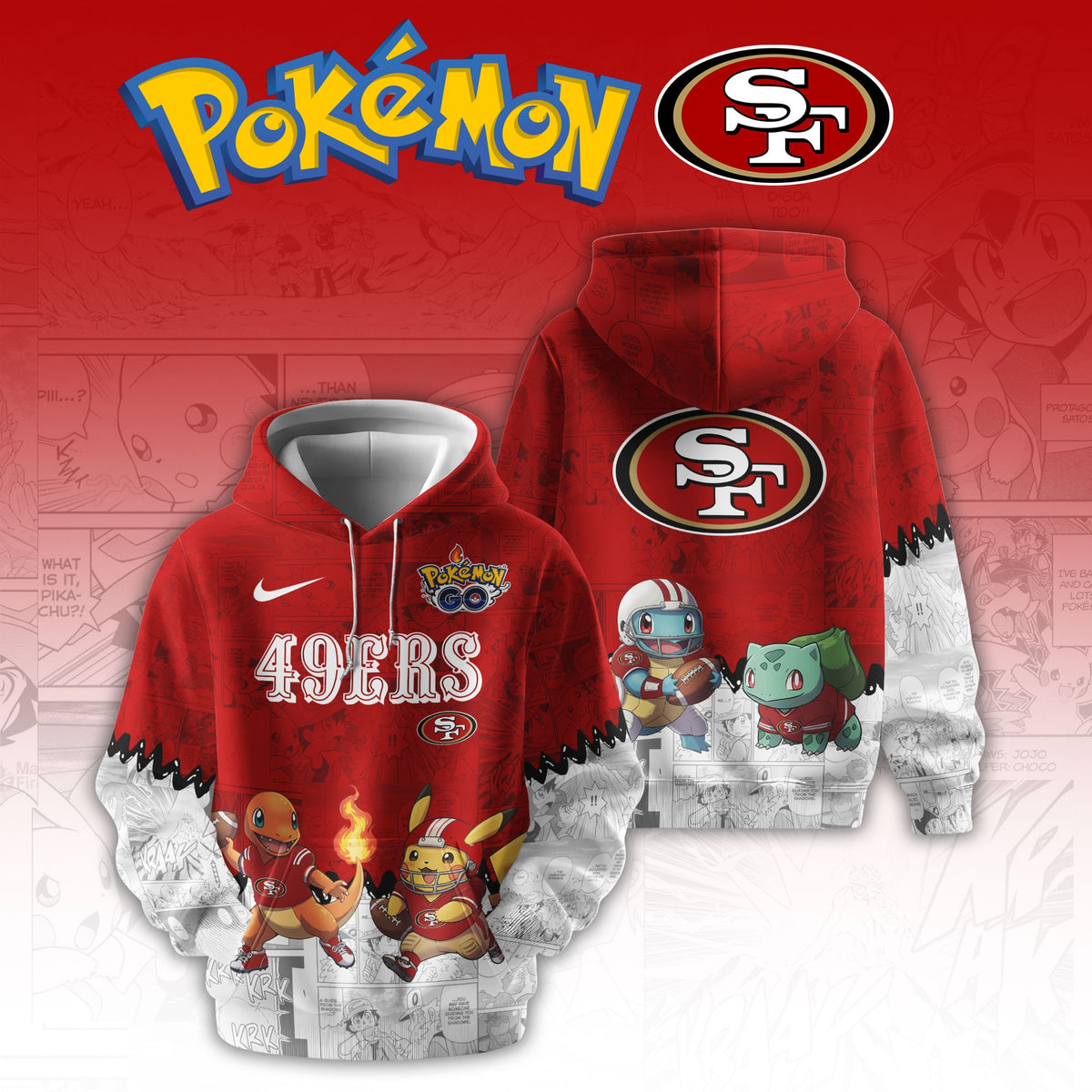 .SF 49ers Special Pokemon Limited Edition Hoodie