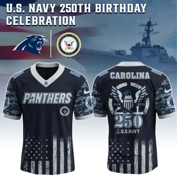 Carolina Panthers NFL x U.S NAVY 250TH Birthday Special Edition Jersey