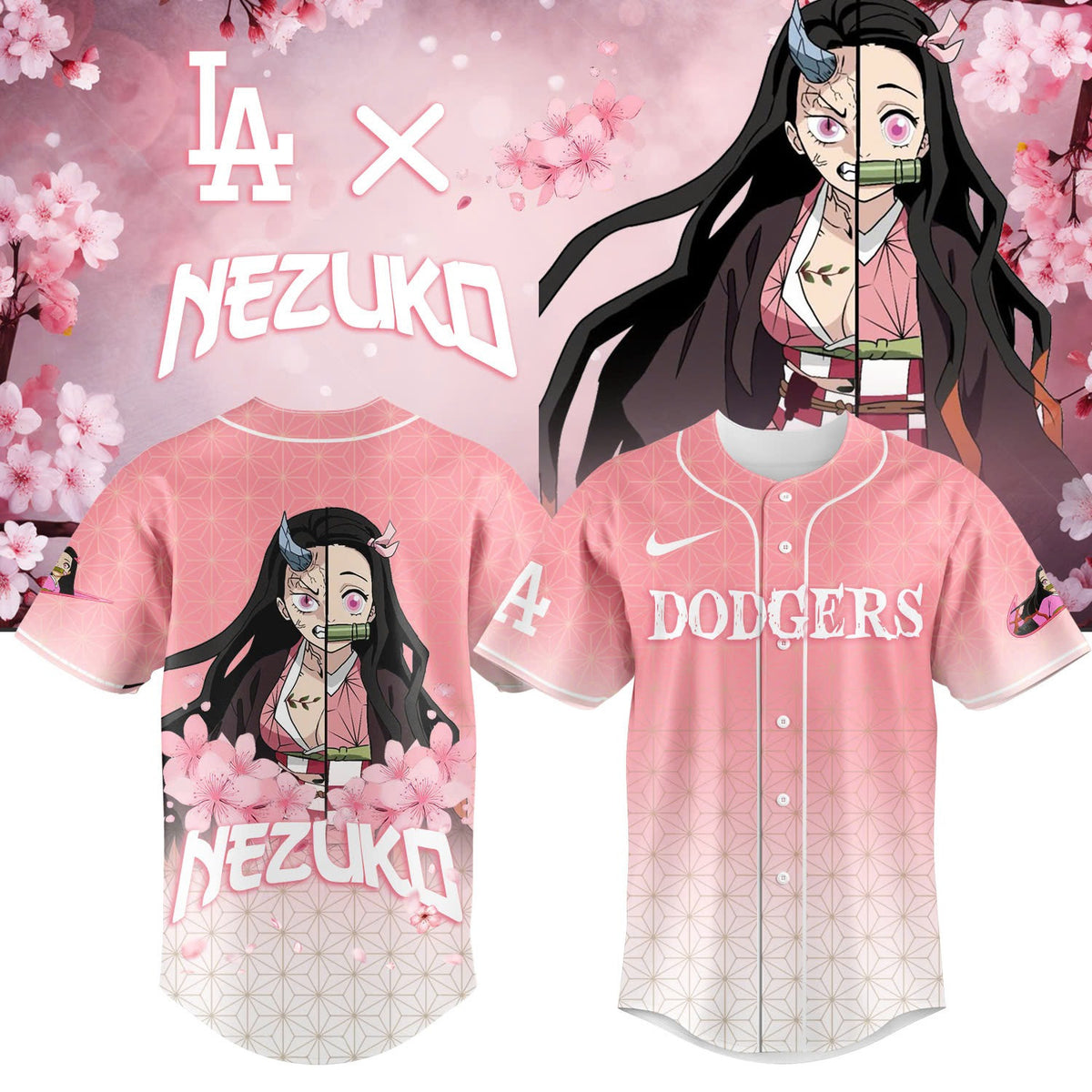 LA vs Demon slayer Kamado Nezuko JERSEY