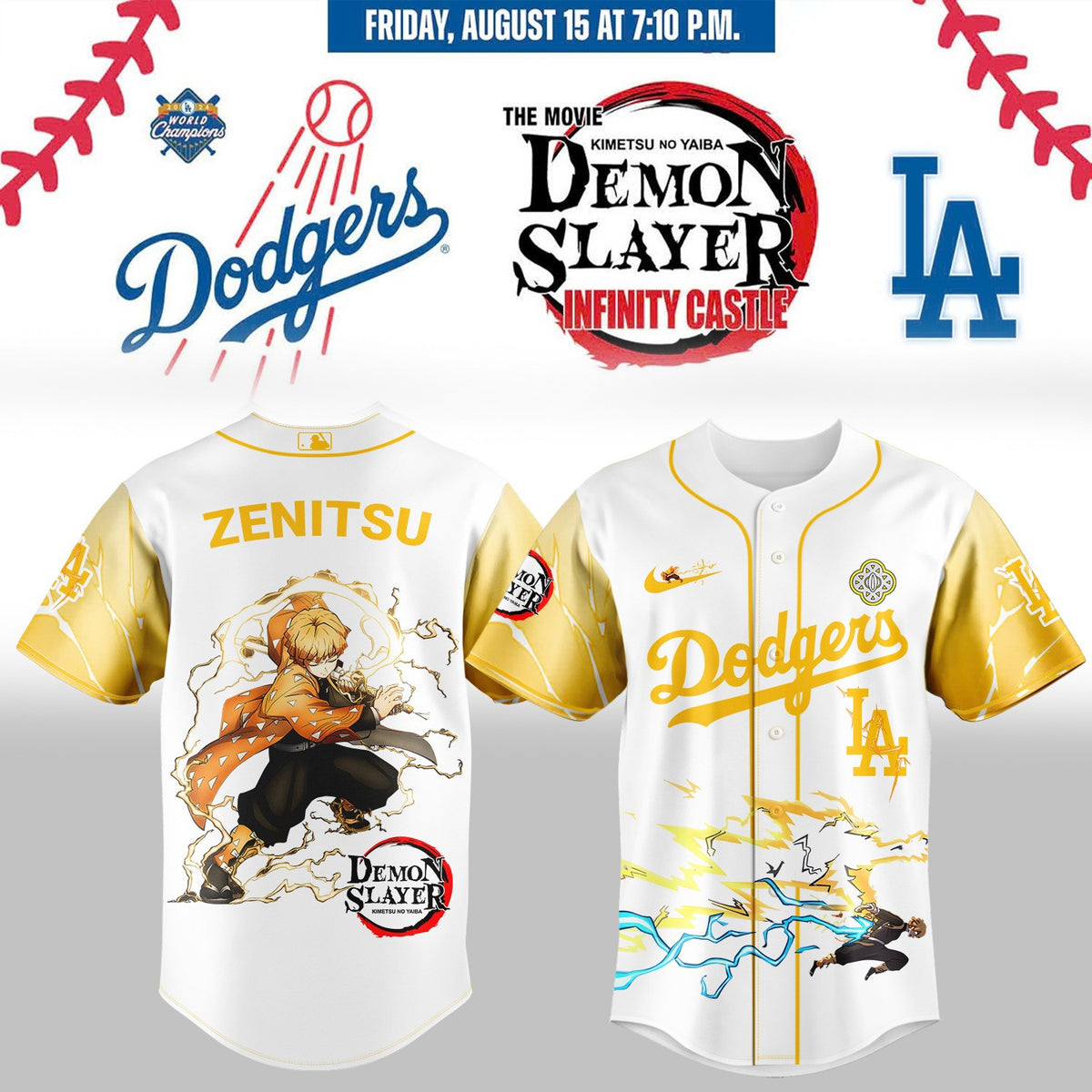 LA vs Demon slayer Agatsuma Zenitsu JERSEY