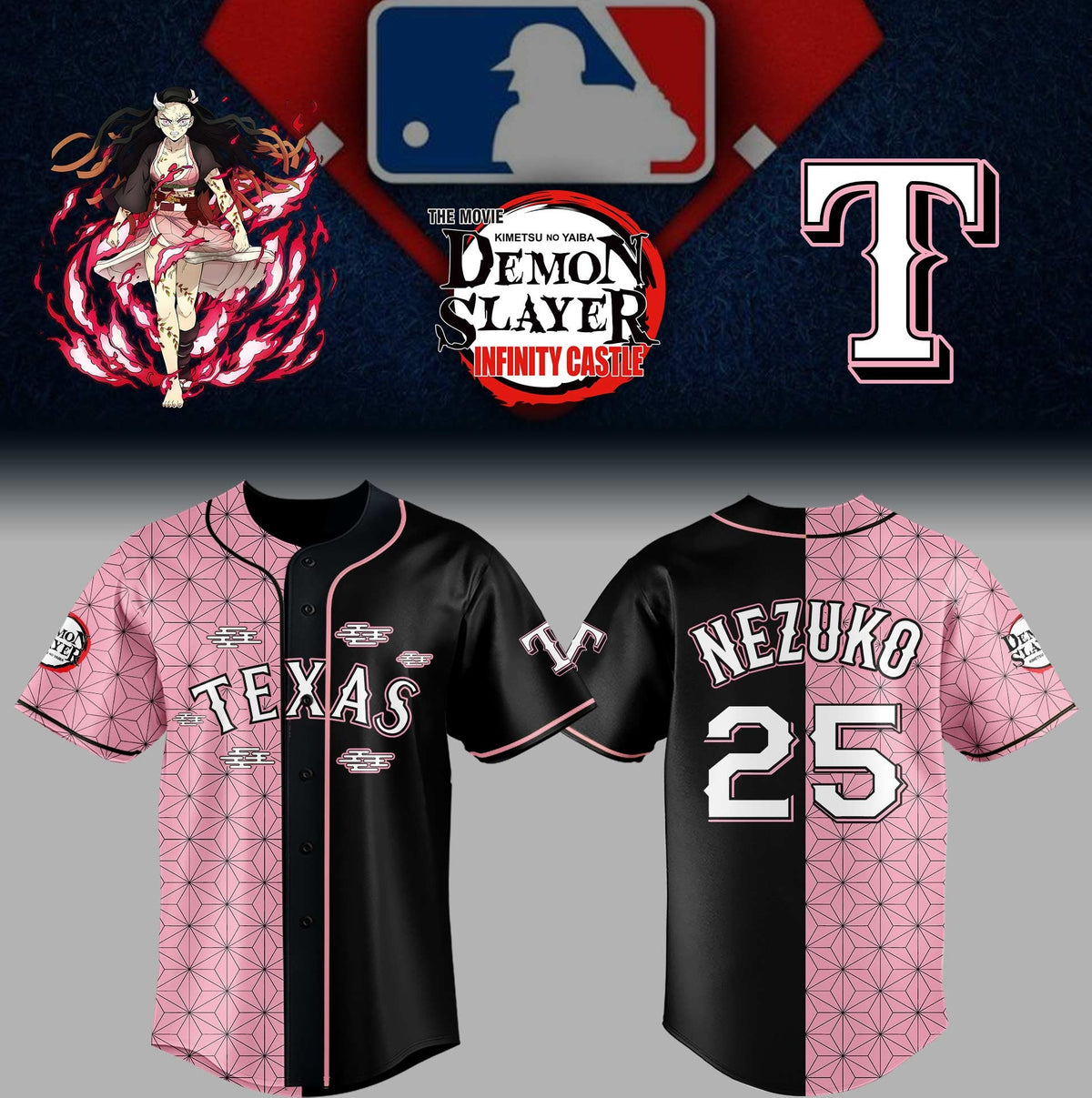 Texas Rangers _ Limited Edition Demon Slayer Jersey 2025