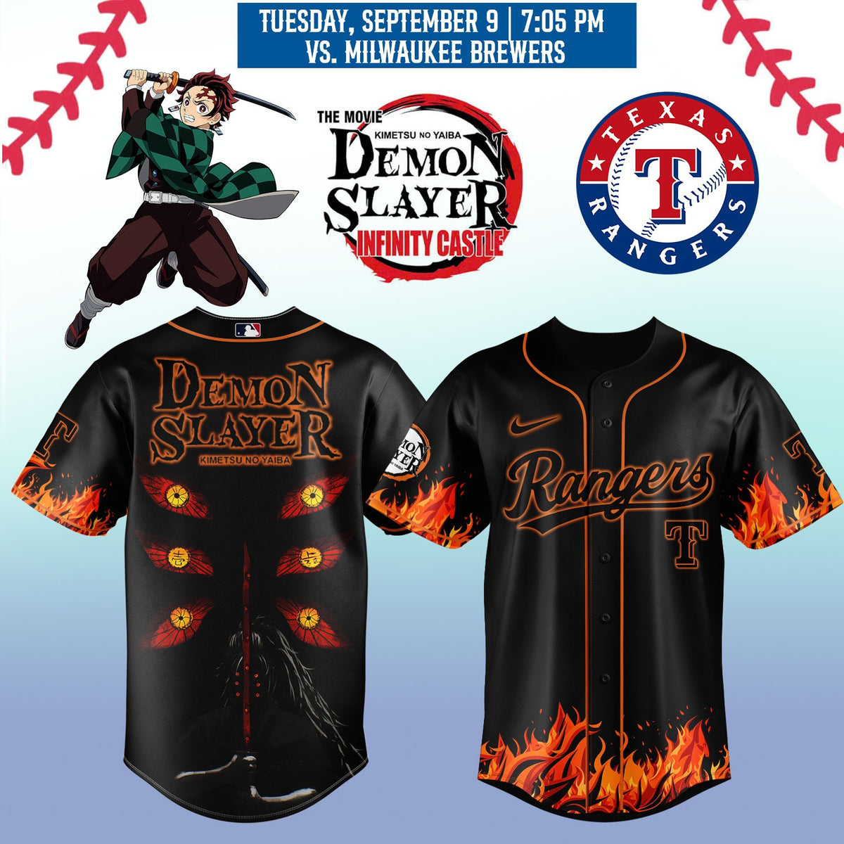 Texas Rangers _ Limited Edition Demon Slayer Jersey 2025