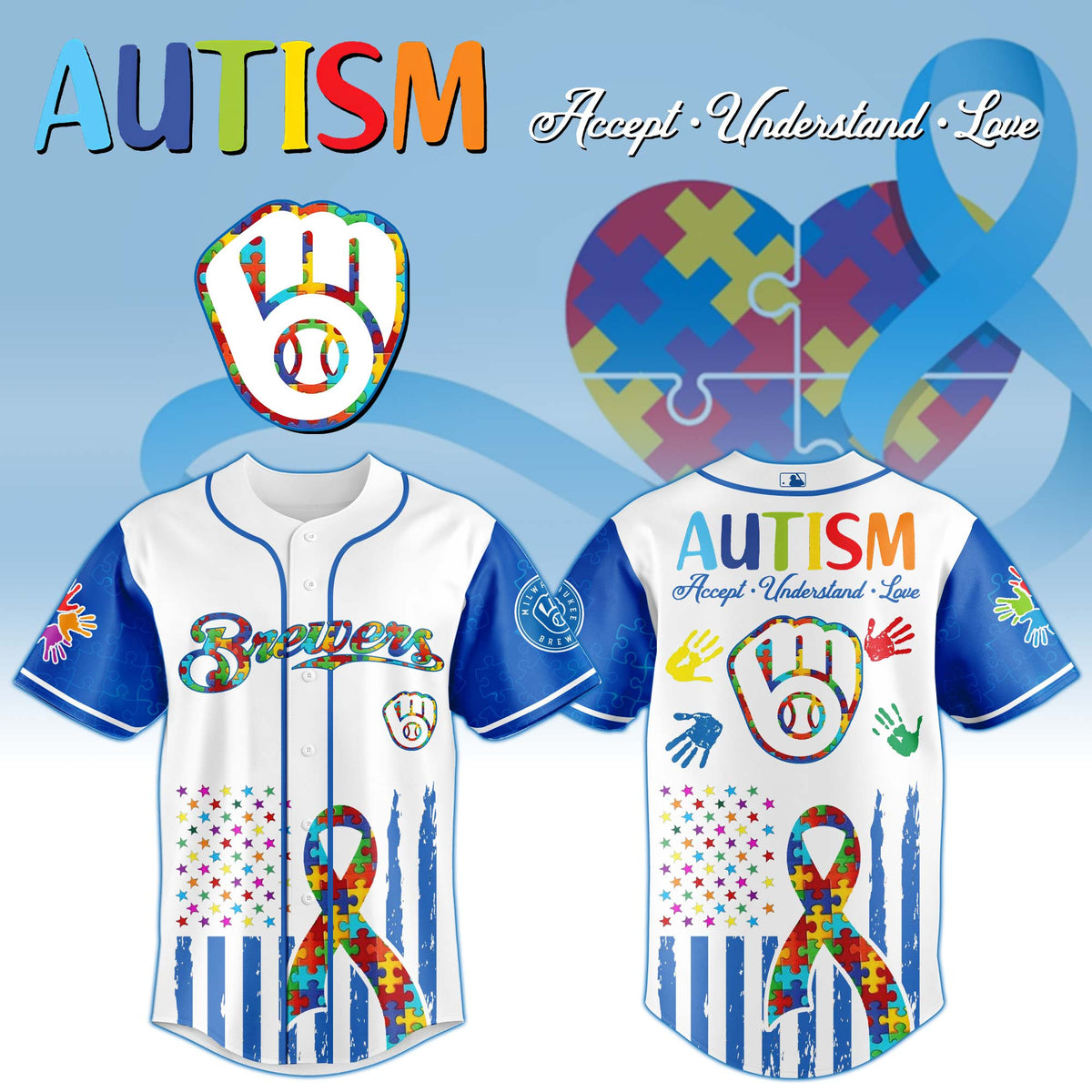 Milwaukee Brewers × Special Autism Awareness Month Limited Edition Jersey