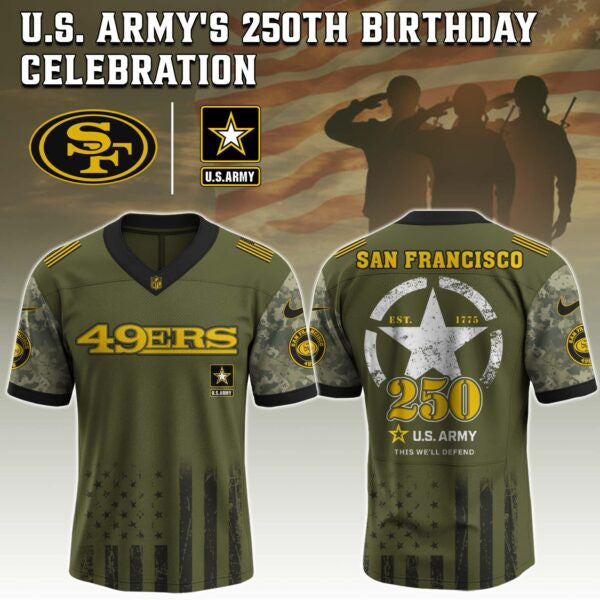 San Francisco 49ers NFL x U.S. ARMY'S 250TH Birthday Special Edition Jersey