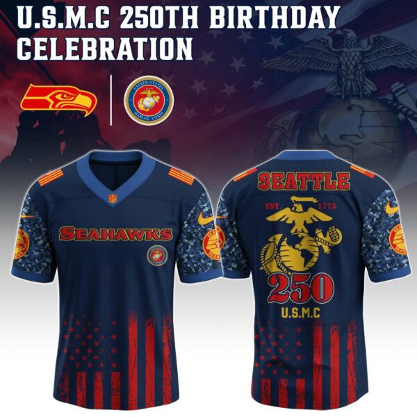 Seattle Seahawks NFL x U.S.M.C 250TH Birthday Special Edition Jersey