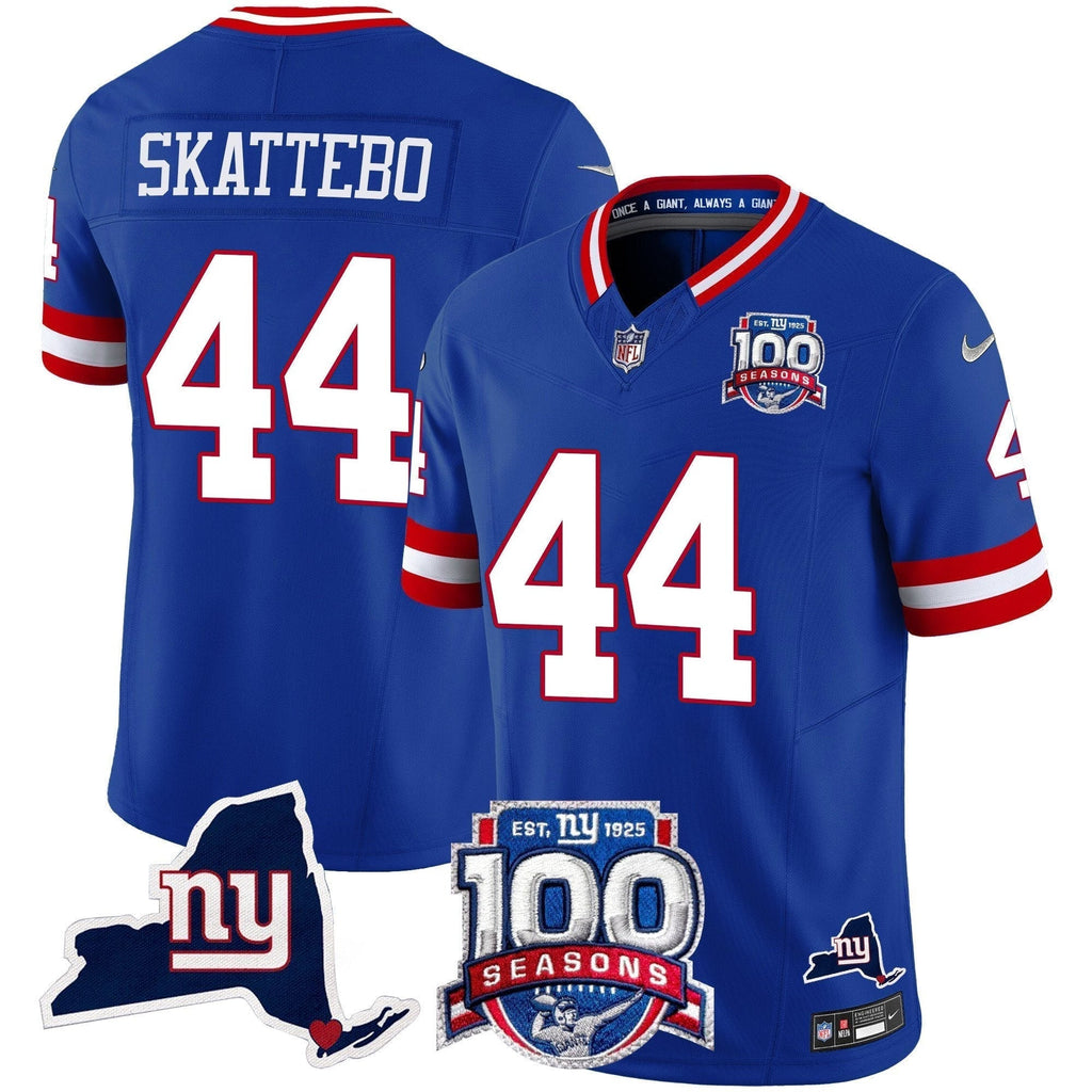 New York Giants 100th Season & State Patch Vapor Limited Jersey - All Stitched