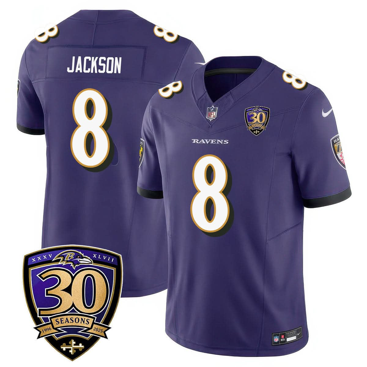 Baltimore Ravens Limited 30th Season Jersey - All Stitched