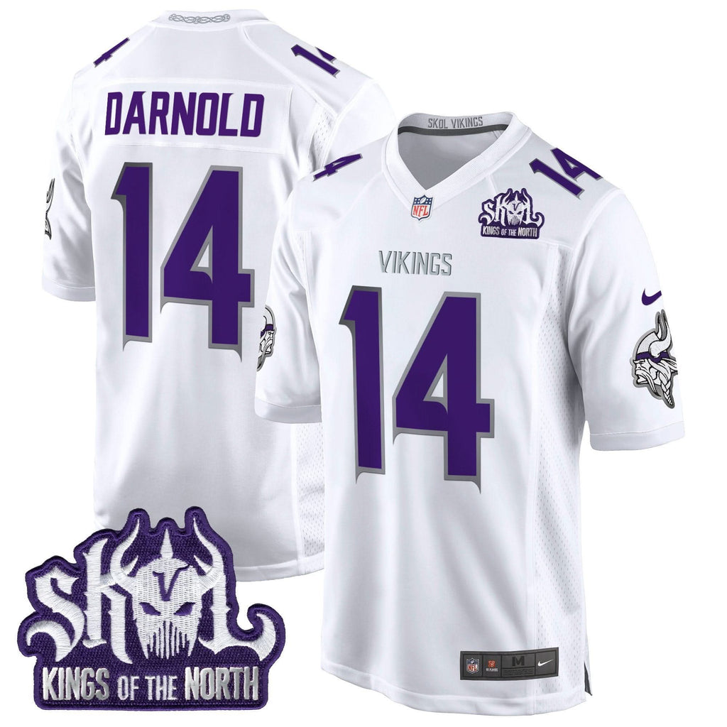 Minnesota Vikings King Of The North Patch Throwback Game Jersey - All Stitched
