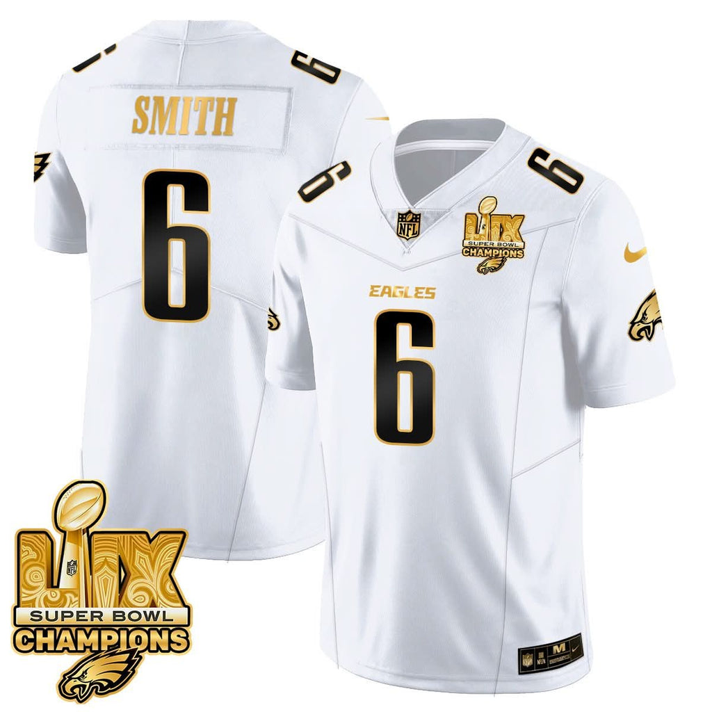 Philadelphia Eagles Super Bowl LIX Champions Gold Vapor Limited Jersey - All Stitched
