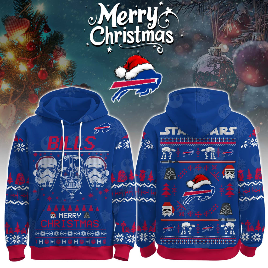Unisex Bills Merry Christmas The Force Edition Hoodie