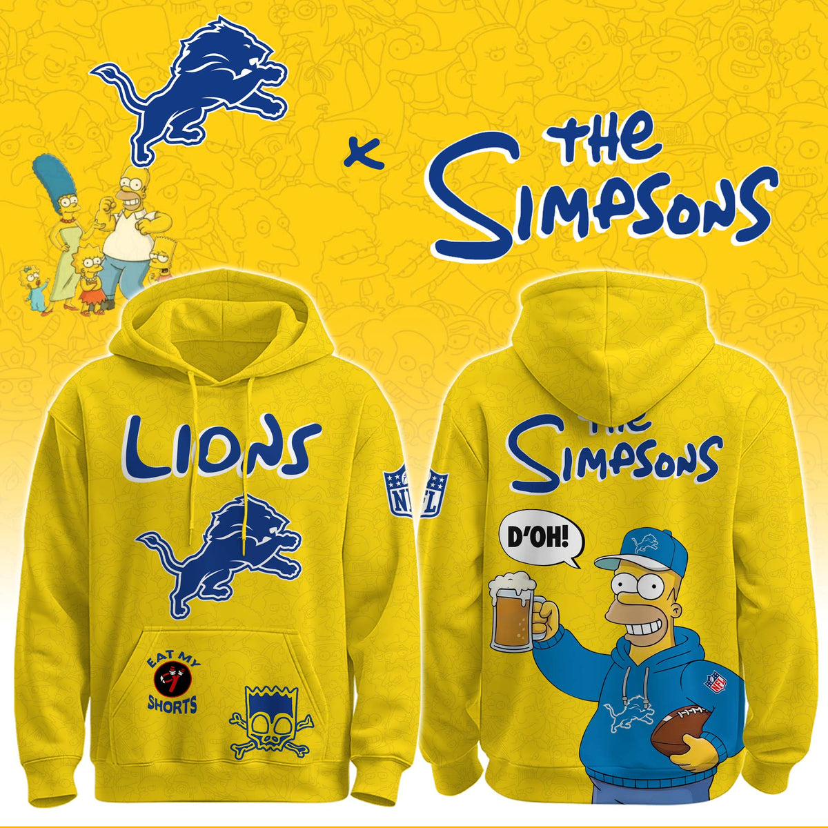 Lions x The Simpsons Crossover Hoodie