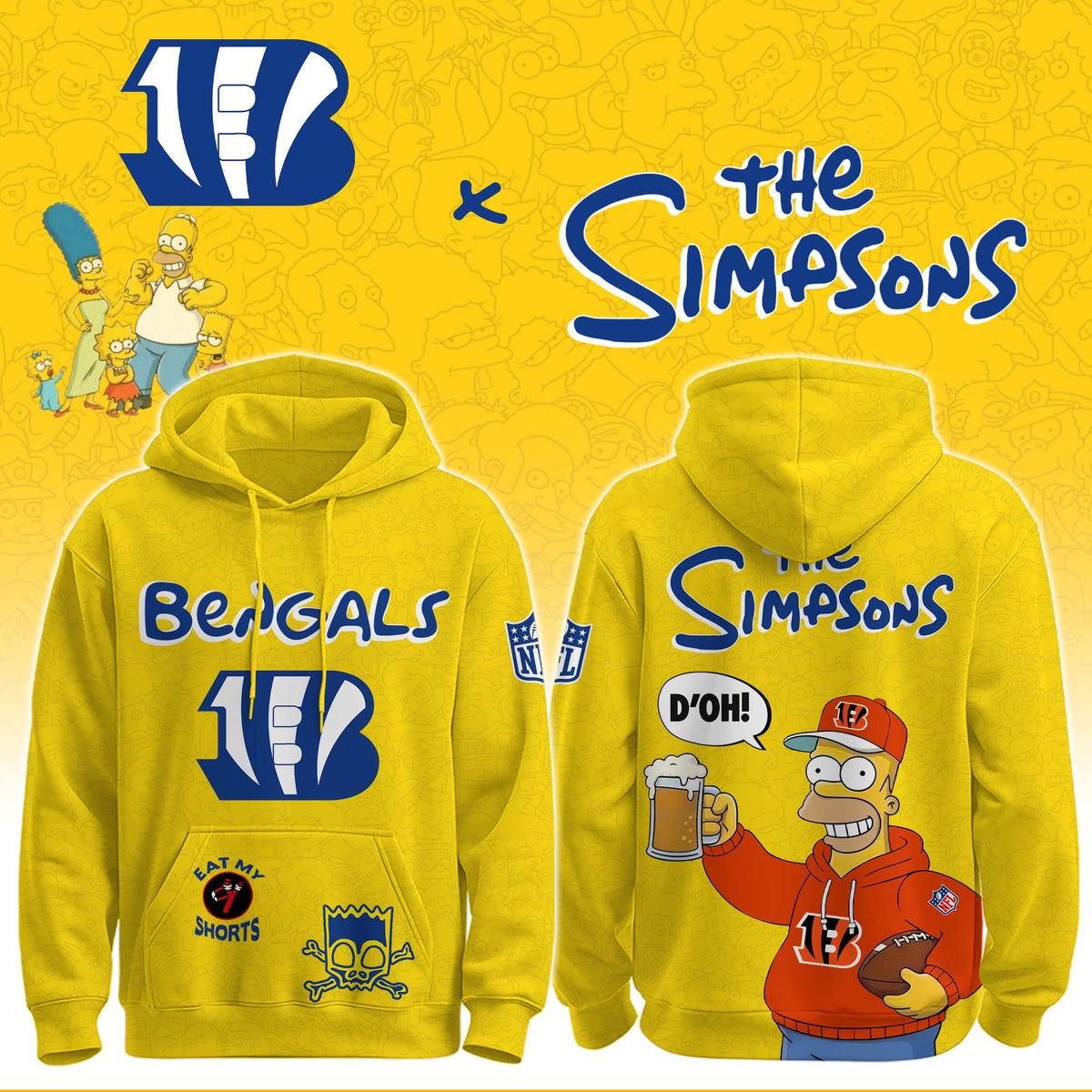 Bengals x The Simpsons Crossover Hoodie