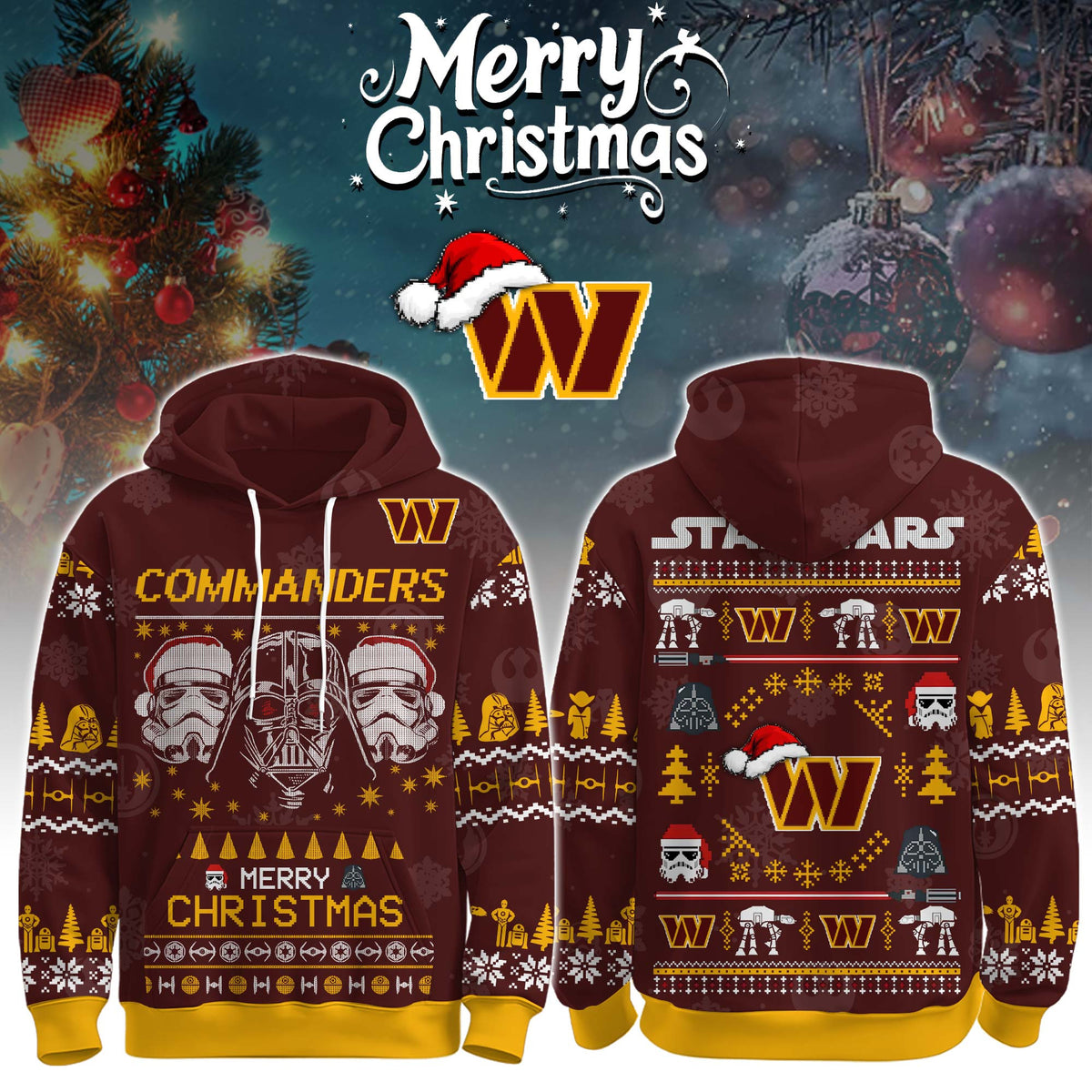 Unisex Commanders Merry Christmas The Force Edition Hoodie