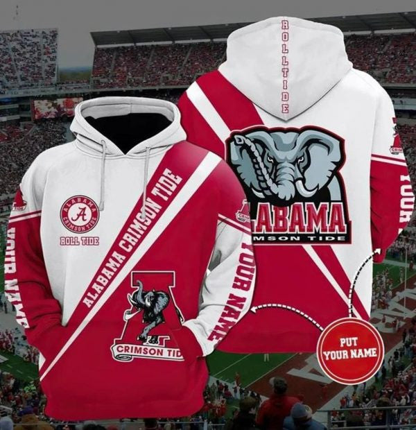 Alabama Crimson Tide 11 Nfl Gift For Fan Personalized 3D Zip Hoodie Bomber Jacket