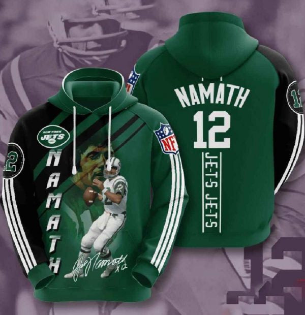 Nfl New York Jets 3d Hoodies Namath 12