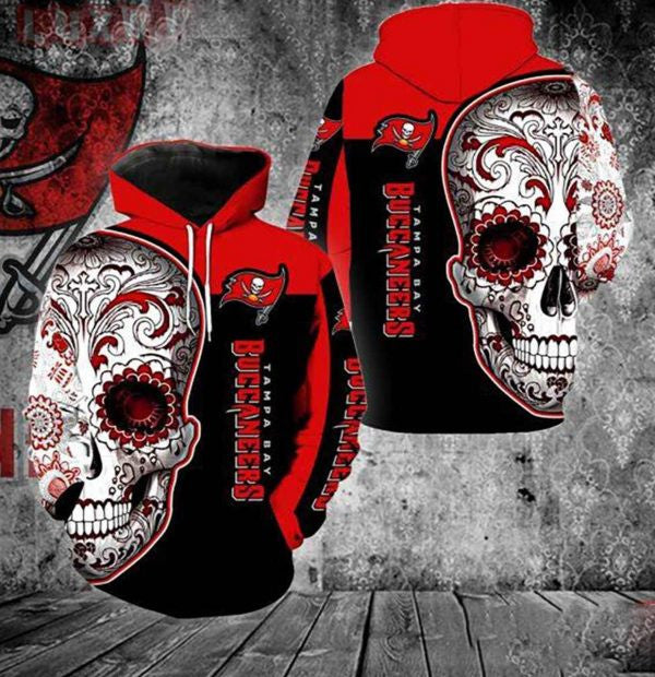 Nfl Tampa Bay Buccaneers Skull Hoodie 3D