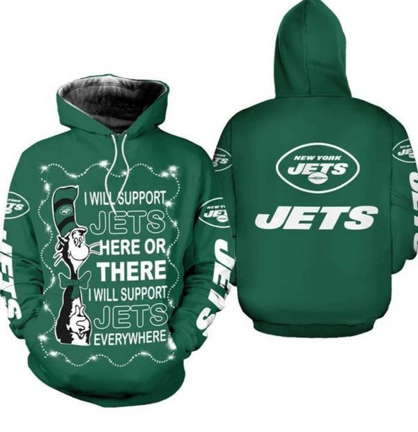 Nfl New York Jets The Cat In The Hat Gift For Fan 3d Hoodie