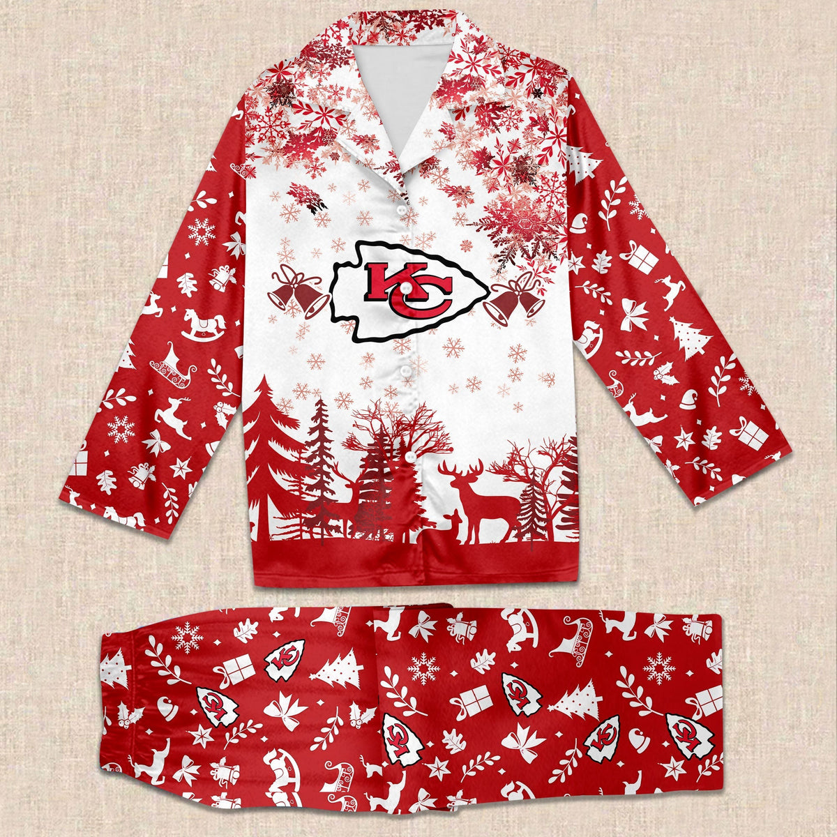 NFL Team Christmas Theme 3D Pajamas