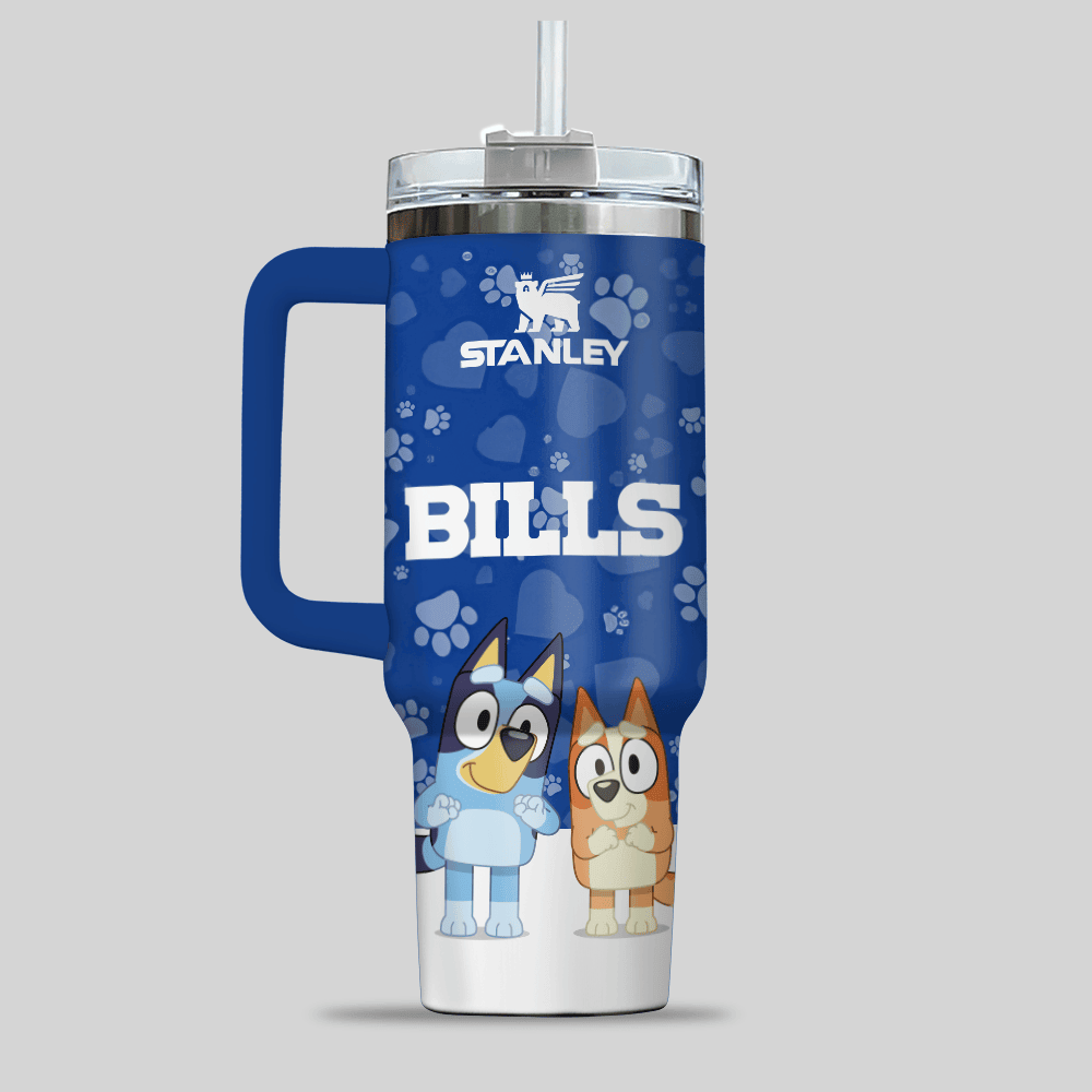 Buffalo Bills NFL x Bluey Custom Stanley Cup 40 oz 30 oz Tumbler With Handle