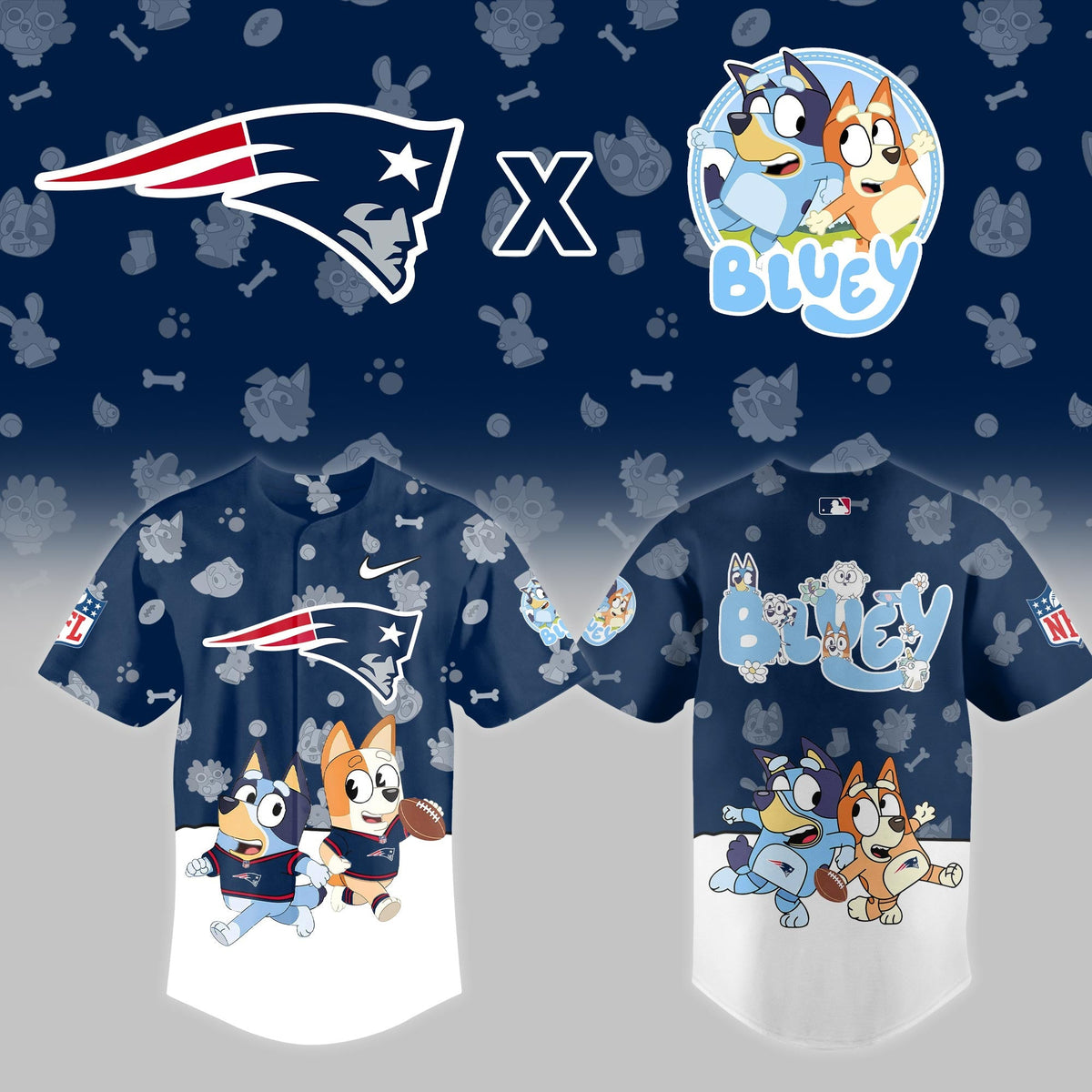 NE.Patriots x Bluey Night Limited Jersey