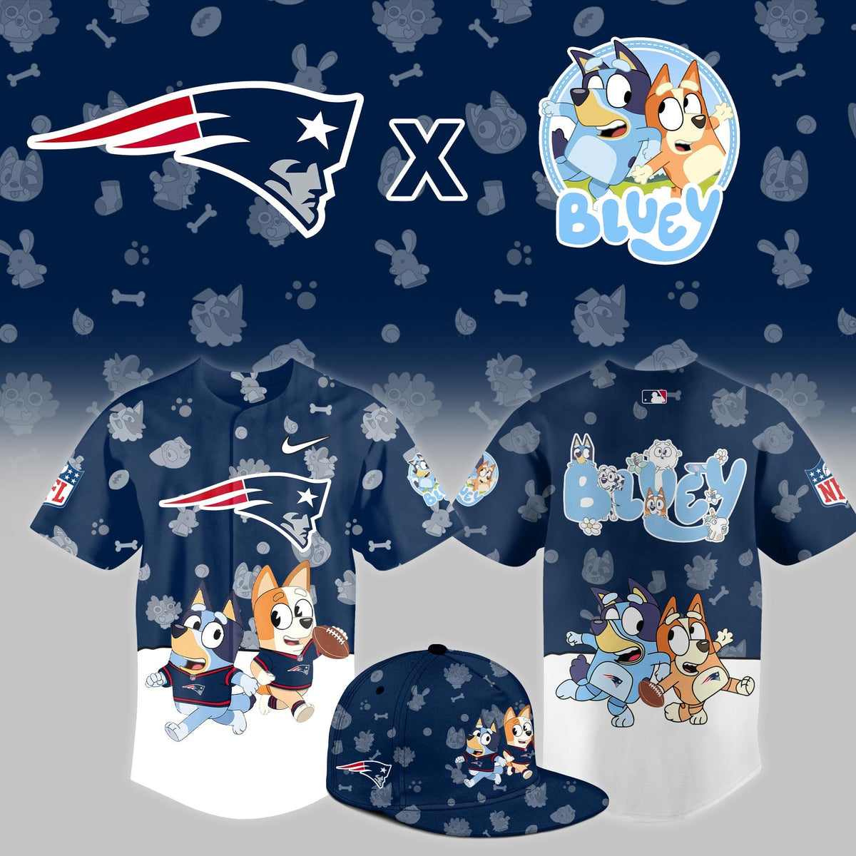NE.Patriots x Bluey Night Limited Jersey